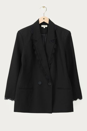 Schwarzer Blazer mit Spitzenrand | - My jewellery - Modalova