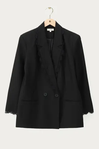 Schwarzer Blazer mit Spitzenrand | - My jewellery - Modalova
