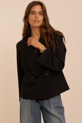 Schwarzer kurzer Blazer mit Knöpfen | - My jewellery - Modalova