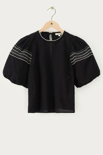 Top avec manches courtes bouffantes et broderie | - My jewellery - Modalova