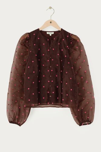 Mesh-Bluse mit pinken Polka-Dots | - My jewellery - Modalova