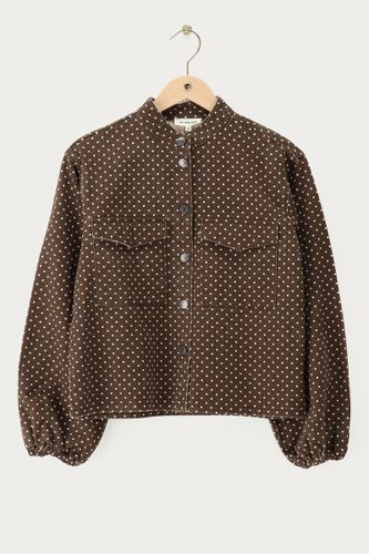 Dunkelbraune Denimjacke mit Polka-Dots | - My jewellery - Modalova