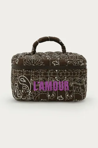 Dunkelbraune Kulturtasche mit Paisleymuster | - My jewellery - Modalova