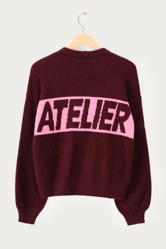 Dunkelroter Pullover mit Rückenprint "Atelier" | - My jewellery - Modalova