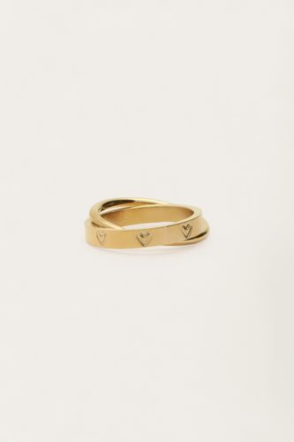 Doppelter Ring mit eingravierten Herzen | - My jewellery - Modalova