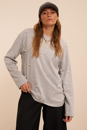 Langarmshirt mit Kunstperlen | - My jewellery - Modalova