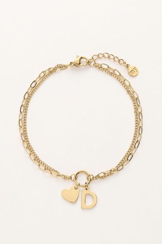 Doppeltes Buchstaben-Armband mit Herz | - My jewellery - Modalova