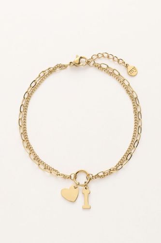 Doppeltes Buchstaben-Armband mit Herz | - My jewellery - Modalova
