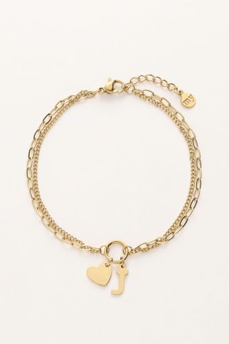 Doppeltes Initialarmband mit Herz | - My jewellery - Modalova