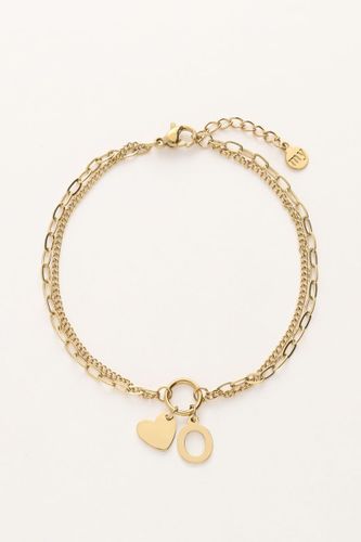 Doppeltes Buchstaben-Armband mit Herz | - My jewellery - Modalova
