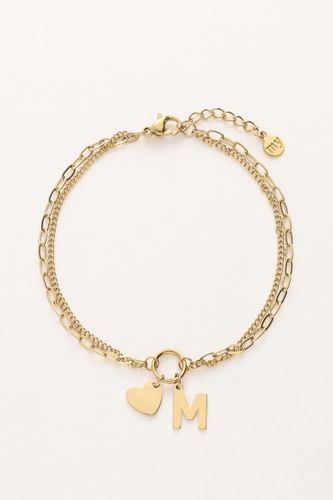 Doppeltes Buchstaben-Armband mit Herz | - My jewellery - Modalova
