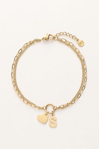 Doppeltes Buchstaben-Armband mit Herz | - My jewellery - Modalova