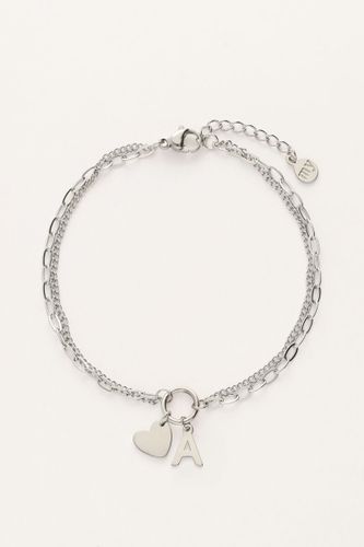 Doppeltes Buchstaben-Armband mit Herz | - My jewellery - Modalova