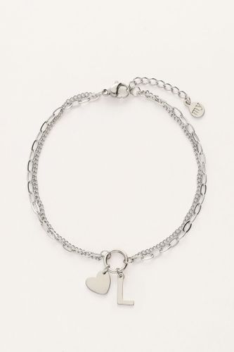Doppeltes Buchstaben-Armband mit Herz | - My jewellery - Modalova