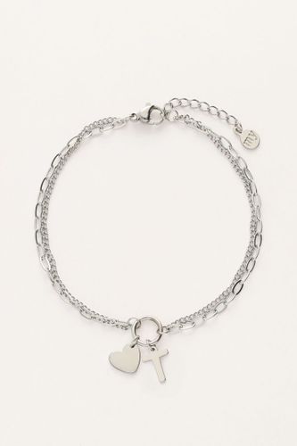 Doppeltes Initialarmband mit Herz | - My jewellery - Modalova
