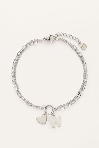 Doppeltes Buchstaben-Armband mit Herz | - My jewellery - Modalova