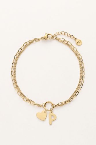 Doppeltes Buchstaben-Armband mit Herz | - My jewellery - Modalova