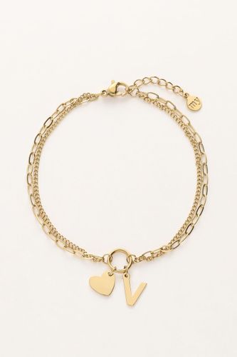 Doppeltes Buchstaben-Armband mit Herz | - My jewellery - Modalova