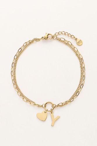 Doppeltes Buchstaben-Armband mit Herz | - My jewellery - Modalova