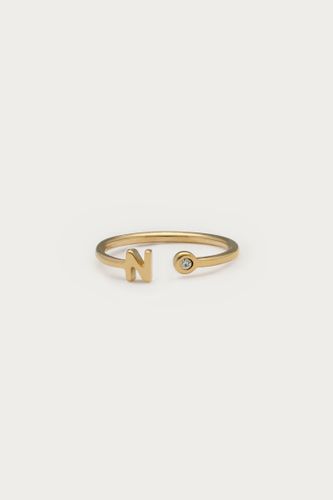 Initialien-Ring mit Stein | - My jewellery - Modalova