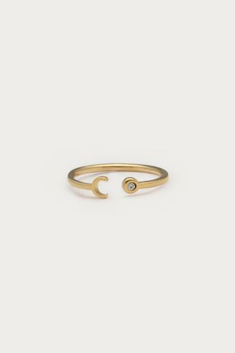 Buchstaben-Ring mit Stein | - My jewellery - Modalova