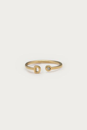 Buchstaben-Ring mit Stein | - My jewellery - Modalova