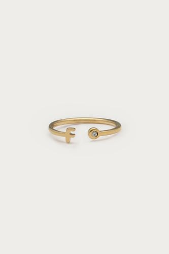 Initialien-Ring mit Stein | - My jewellery - Modalova