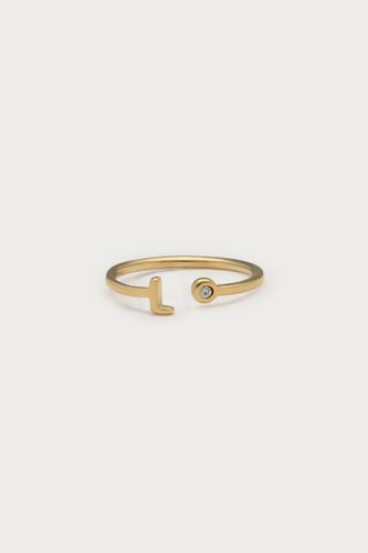Initialien-Ring mit Stein | - My jewellery - Modalova