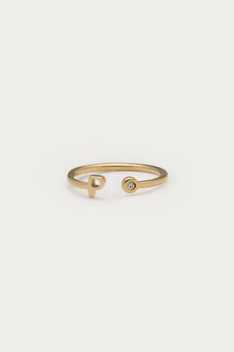 Buchstaben-Ring mit Stein | - My jewellery - Modalova