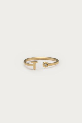 Initialien-Ring mit Stein | - My jewellery - Modalova