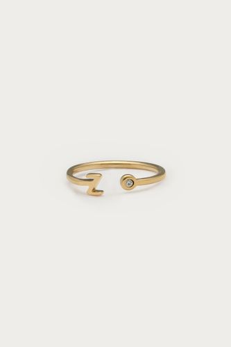 Buchstaben-Ring mit Stein | - My jewellery - Modalova