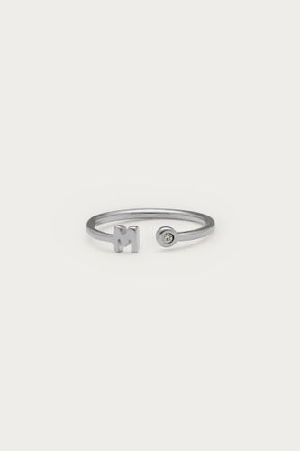Buchstaben-Ring mit Stein | - My jewellery - Modalova