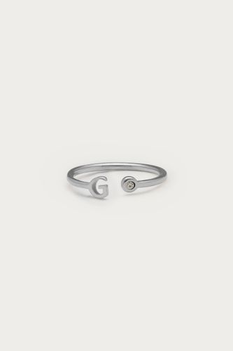 Buchstaben-Ring mit Stein | - My jewellery - Modalova