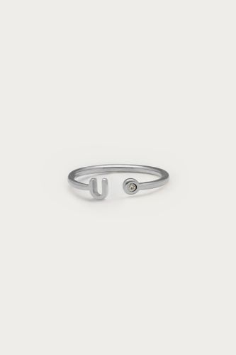 Buchstaben-Ring mit Stein | - My jewellery - Modalova