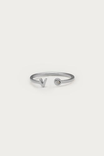 Buchstaben-Ring mit Stein | - My jewellery - Modalova