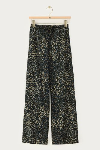 Hose mit Leopardenmuster in Leinenoptik | - My jewellery - Modalova