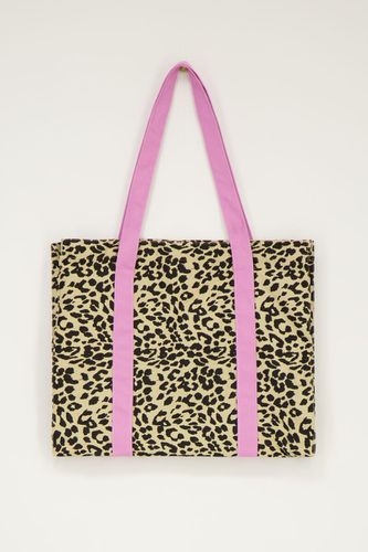 Leoparden-Shopper mit rosa Taschenriemen | - My jewellery - Modalova