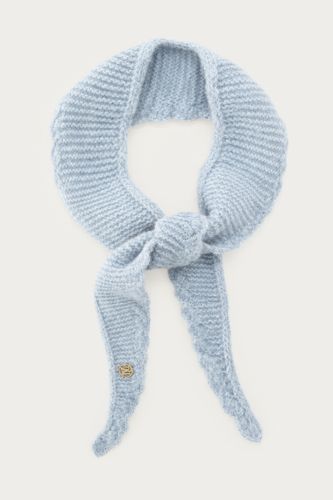 Hellblauer Mini-Strickschal mit gewelltem Rand | - My jewellery - Modalova