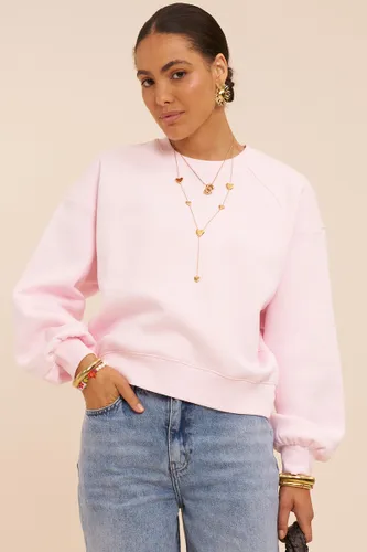 Pinker Basic-Pullover mit Ballonärmeln | - My jewellery - Modalova