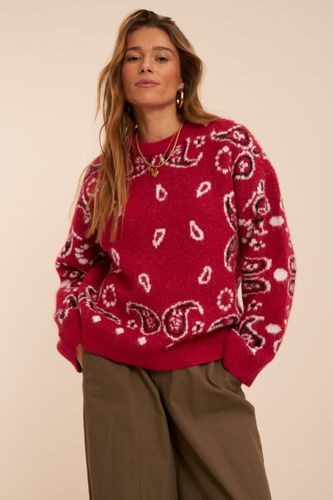 Pinker aufgerauter Pullover mit Paisley-Muster | - My jewellery - Modalova