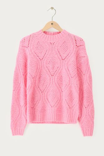 Pinker Strickpullover mit Ajourmuster | - My jewellery - Modalova
