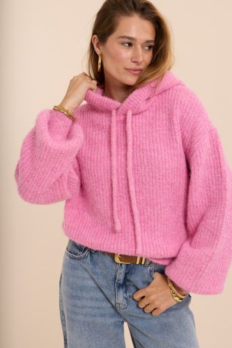 Pinker oversized Strickpullover mit Kapuze | - My jewellery - Modalova