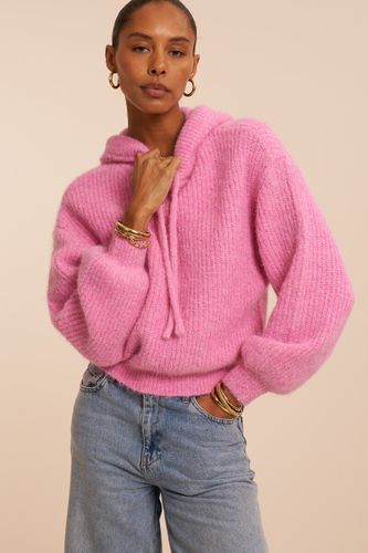 Pinker oversized Strickpullover mit Kapuze | - My jewellery - Modalova