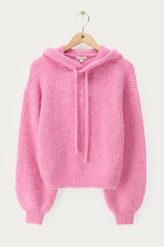 Pinker oversized Strickpullover mit Kapuze | - My jewellery - Modalova