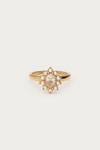 Ring mit transparentem Stein und Kunstperlen | - My jewellery - Modalova