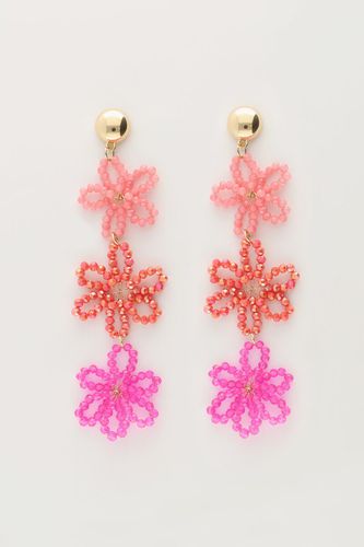 Statement-Ohrringe mit 3 rosafarbenen Blüten | - My jewellery - Modalova