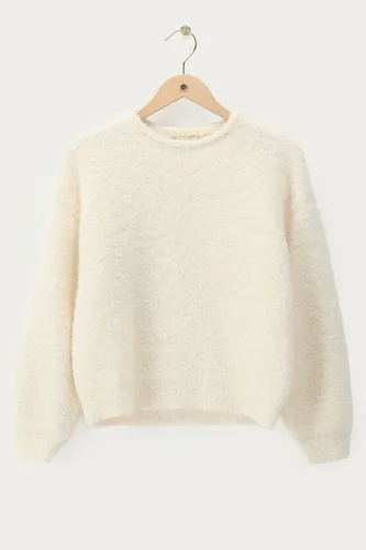 Weißer Oversized Bouclé-Pullover | - My jewellery - Modalova