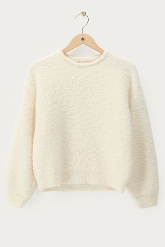 Weißer Oversized Bouclé-Pullover | - My jewellery - Modalova