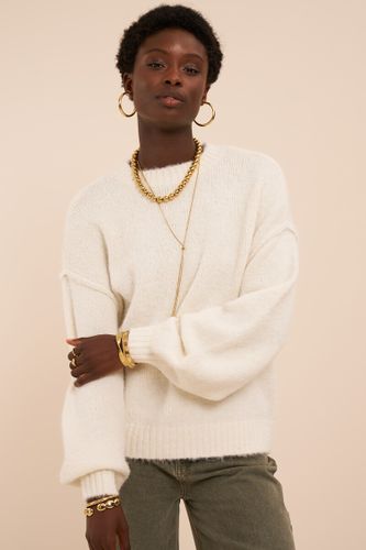 Weißer Oversized-Strickpullover | - My jewellery - Modalova