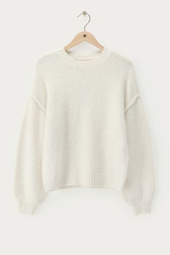 Weißer Oversized-Strickpullover | - My jewellery - Modalova